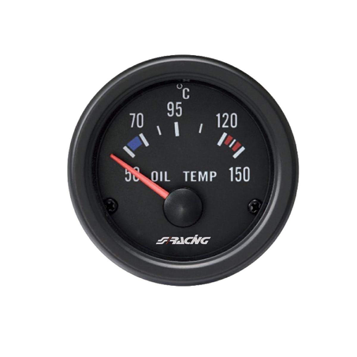 Simoni Racing OT/B Electrical Oil Temperature Gauge with Sensors, Black Background