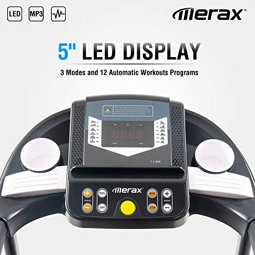 Merax Folding Electric Treadmill Motorized Running Machine Easy Assembly Electric Treadmills for Home, 12 Programs with Transporation Wheels Merax Folding Electric Treadmill Motorized Running Machine Easy Assembly Electric Treadmills for Home, 12 Programs with Transporation Wheels