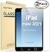 [2 Pack] iPad Mini 3 2 1 Screen Protector, MaxTeck 0.26mm 9H Tempered Glass Screen Protector Anti-Shatter Film for Apple iPad Mini/iPad Mini 2 / iPad Mini 3 (7.9 inch)