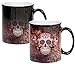 Sweet Gisele | Sugar Skull Mug | Heat Activated | Color Changing Coffee Cup | Floral Pattern Ceramic | Reveals Vivid Colors | Great Novelty Gift | Black | 11 Fl. Oz