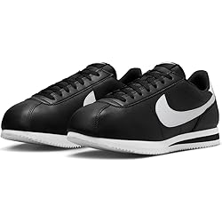 NIKE Men's Cortez Shoes, Black/White, 10