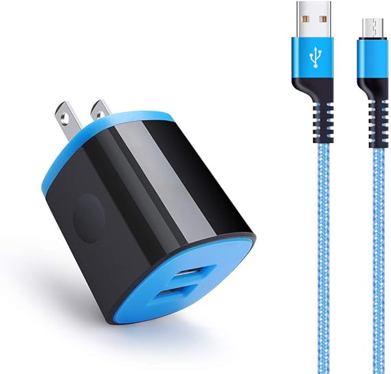 Amazon Com Usb Cargador De Pared Micro Cargador Cable Android Abcpow