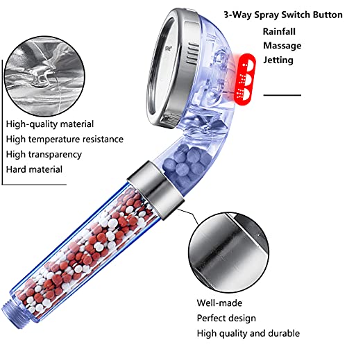 NOSAME Shower Head, Filter Filtration High Pressure Water Saving 3 Mode