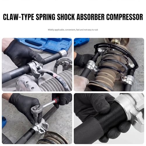 Coil Spring Compressor Tool Claw Spring Compressor Heavy Duty Strut Spring Compression with Safety Jaws and Holder, 2205 LB Capacity Disassembly-free Shock Absorber Compressorfor for Car Truck