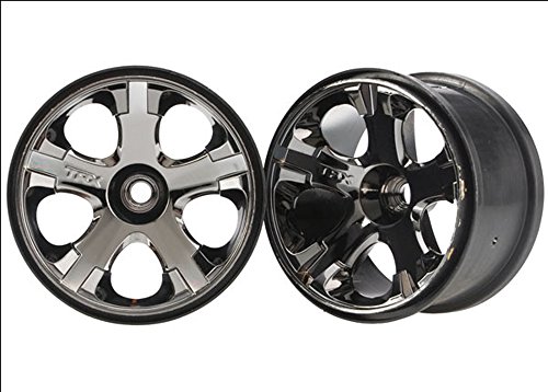 Traxxas 5577A 2.8" Black-Chrome All-Star Wheels, Nitro Front (pair)