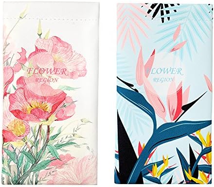 2PCS Portable Eyeglass Pouch Sunglass Goggles Case for Woman with Cleaning Cloth