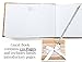 Rustic Wedding Guest Book Made of Burlap and Lace - Includes Burlap Pen Holder and Silver Pen - 120 Lined Pages for Guest Thoughts - Comes in Gift Box (White Flower)