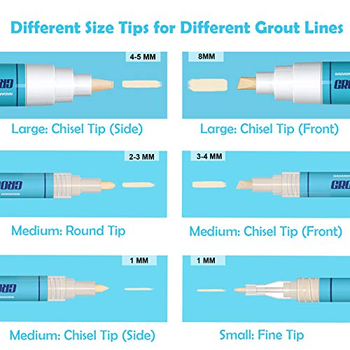 NADAMOO Grout Renew Pen Beige Tile Grout Paint Pen, Renew Tile Lines