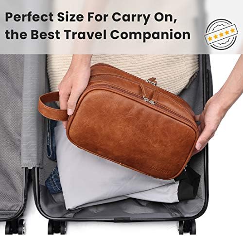 Leather Toiletry Bag for Men,Large Capacity Waterproof Travel Dopp Kit with Sturdy Handle,Travel Organizer for Toiletries -Travel Bag for Dad/Men/Husband for Valentines' Day 7 Leather Toiletry Bag for Men,Large Capacity Waterproof Travel Dopp Kit with Sturdy Handle,Travel Organizer for Toiletries -Travel Bag for Dad/Men/Husband for Valentines' Day