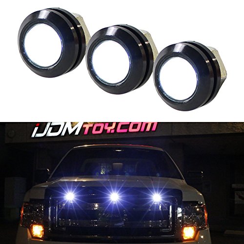 iJDMTOY 3pc SVT Raptor Style White High Power LED Grille Lighting Kit, Universal Fit For Any Truck SUV