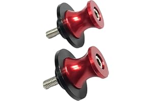 JCSUMRID 2pcs M6 X1.5 Motorcycle Swing Arm Spools Sliders CNC 6mm Swingarm Stand Screw Replacement for Yamaha FZ09 FZ10 MT09 MT10 YZF R1 R6 R125 R6S R25 R3（Red)