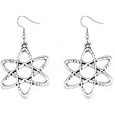 ONLYJUMP Biology Chemistry Earrings Gift for Women Microscope Dangle Earrings Silver Plated DNA Double Earrings Science Microscope Charms Earrings Jewelry Gifts