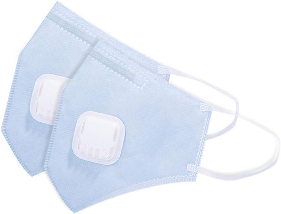 Skxinn 2Pcs Disposable Dust Mask N95, Face Mouth Masks with Filter/Respirator Antibacterial Protection Fold Flat Kids Adult Dust Masks PM2.5 Anti-dust Mask Exhaust Gas Germs Smoke (Sky Blue)