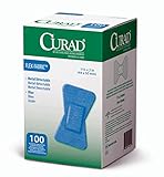 Curad Fingertip, Woven Blue Detectable Bandage, 100-Count