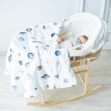 Amazon 新生児 赤ちゃん春 秋 冬 ベビー ブランケット おくるみ フード付き 100 コットン 通気 吸汗 保温 出産祝い ベビー用品 ベビー小物 母の日 お母さんに プレゼント ギフト プラネット おくるみ ベビー マタニティ 通販