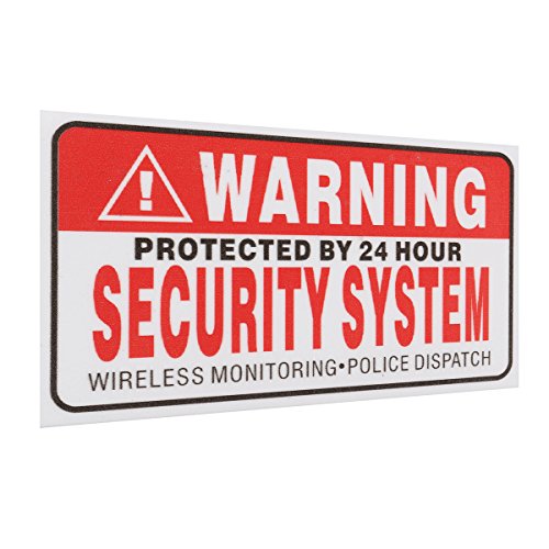 5Pcs Self-adhensive Camera CCTV Sticker Safty Signs Decal Protected by 24 Hour Security System