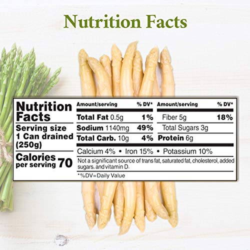 Roland Foods Canned White Asparagus Spears in Brine, Specialty Imported