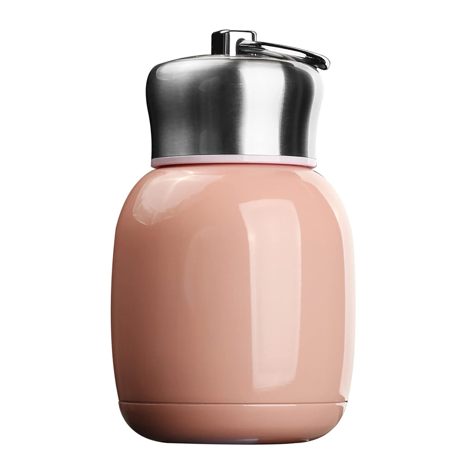 YOUSIS 200ml Mini Stainless Steel Insulated Water Bottle Vacuum Flasks Coffee Milk Drinking Cup Leak-Proof Hot Cold Thermal Bottle Travel Drink Bottle for Home Outdoors (Pink)