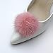 ZAKIA Women' Fluffy Mink Fur Pom Removable Shoe Clips Clutch Wedding Decoration Pack of 2