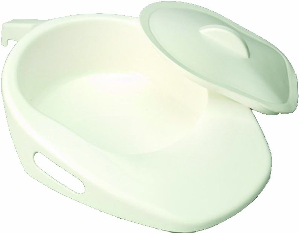 NRS Healthcare Fracture Pan with Lid - White