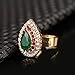 MOOCHI Women Gold Plated Jewelry Set Red & Green Cubic Zircon Pendant Necklace Earrings Bracelet Ring