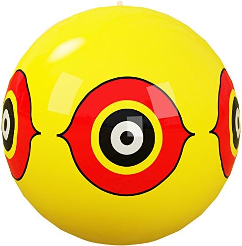 Scare Eye Balloon Bird Repellent - 3 Pack - Protection From Birds - Scary Eyes Sticker and Scare Ribbons INCLUDED - Scare Birds From House, Garden, Pools and More - 3 Colors (Yellow, White, and Black)