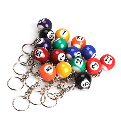 Actopus 16PCS Billiard Ball Keychain