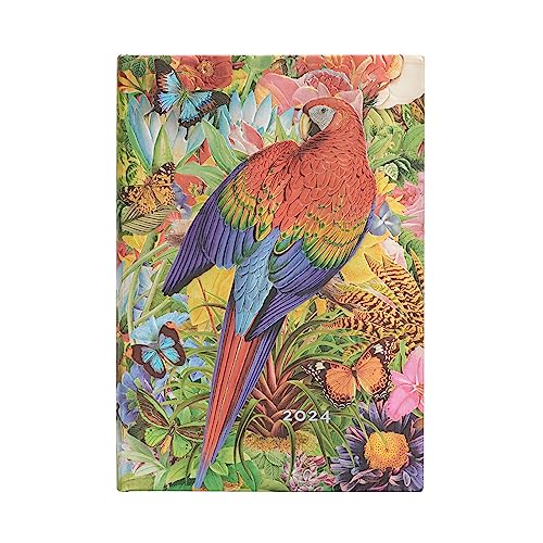 Paperblanks 12-Month Calendar 2024 Tropical Garden Horizontal Midi (130 × 180 mm)