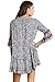 Umgee Women's Printed Mini Bell Baby Doll Boho Peasant Dress Top 3/4 sleeve (S, NAVY / PEACH)