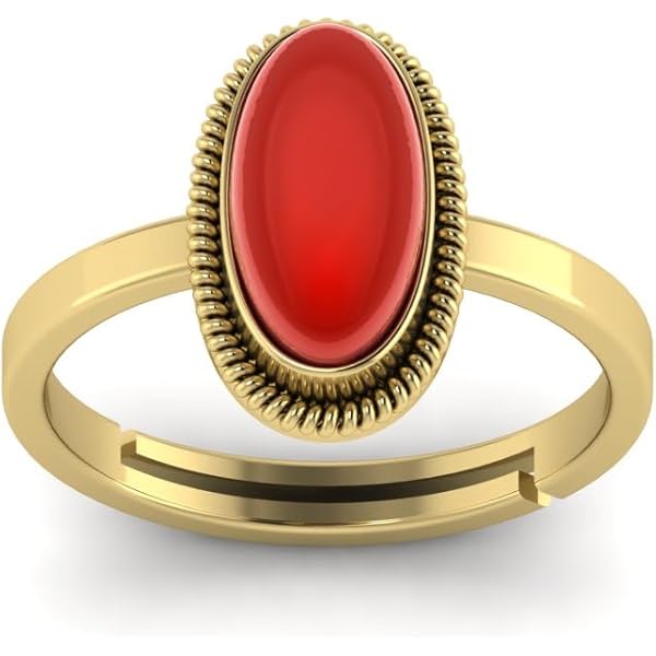 Divya Shakti Red Coral (Moonga) Gemstone Pendant - 12.25-12.50 Carats, Triangle Panchadhatu Locket