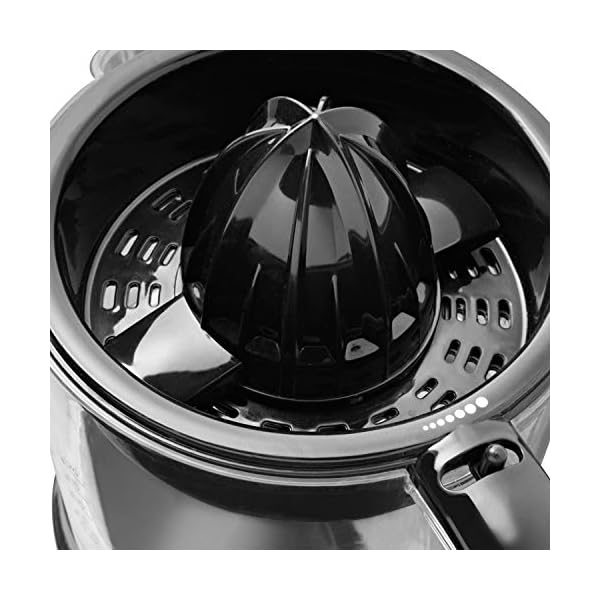 Quest-600ml-Citrus-Juicer-Easy-Pour-Spout-and-Adjustable-Pulp-Control-Auto-Reverse-and-Start-and-Stop-Dishwasher-Safe-Includes-Filter-Black Quest 34229 600ml Citrus Juicer/Easy Pour Spout & Adjustable Pulp Control/Auto Reverse / 2 Cone Sizes/Dishwasher Safe…
