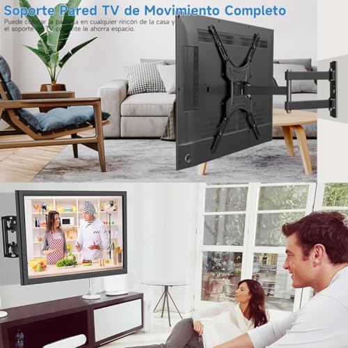 Eynshoo Soporte de Pared para TV, Base para TV para VESA Máx 400 x 400 mm, Pantallas de 32-55″, Resistentes hasta 22 kg, Acero Súper Reforzado