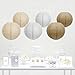Andaz Press Hanging Paper Lantern Party Decor Trio Kit with Free Party Sign, Kraft Brown, White, Ivory, 6-Pack, for Burlap Colored Rustic Bridal Shower Outdoor Wedding Decorations