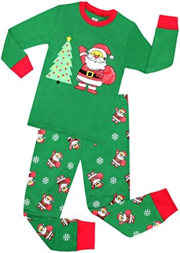Boys Santa Christmas Pajamas Girls Cotton Clothes Kids Pjs Toddler Sleepwear Pants Set Size 5 Years