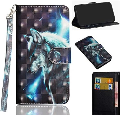 sinogoods For Honor Play/COR-AL00 Case, Luxury Flip Slim Fit Premium PU Leather Case, Stand Wallet Card Case Cover - Wolf