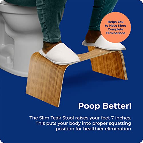 Squatty Potty The Original Bathroom Toilet Stool Slim Teak Finish, 7