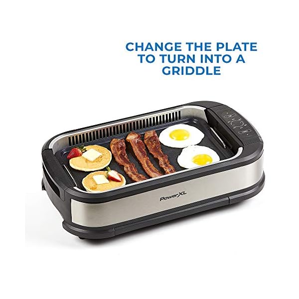 SNUNGPHIR PowerXL Smokeless Grill with Tempered Glass Lid and Turbo Speed Smoke Extractor