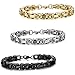 Jstyle 3 Pcs 8mm Stainless Steel Byzantine Bracelet for Men Chain Link 8.5 Inch