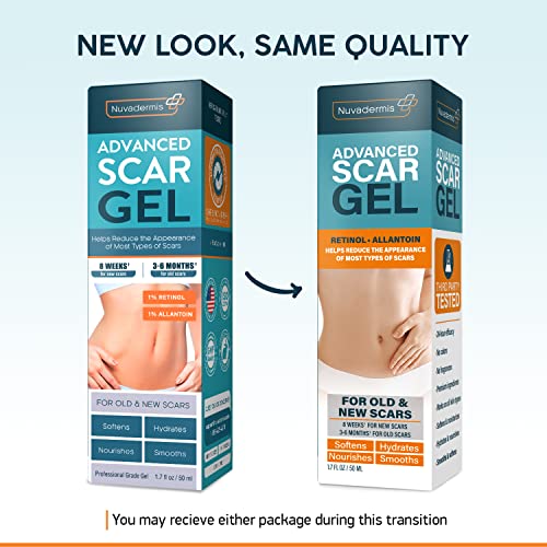 NUVADERMIS Scar Cream Gel Retinol, Allantoin, Vitamin E, Betaine C
