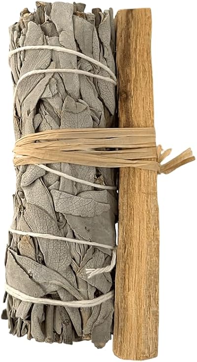 VIE Sage Smudge Stick 4 Inch White Sage Palo Santo Blend Ethically Sourced