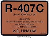 R-407C / R407C Refrigerant Labels # 04407 Color Coded Refrigerant ID Labels