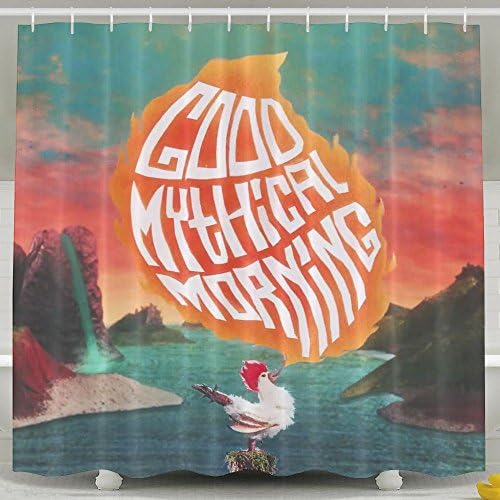 Shower Curtain Good Mythical Morning Printing Anti Bacterial Waterproof Polyester Shower Curtain 6072inch Non Toxic Eco-Friendly No Chemical Odor Rust Proof Grommets