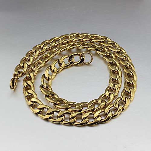 AnaZoz Joyería de Moda K Chapado Oro L Acero Inoxidable Rolo Cadena