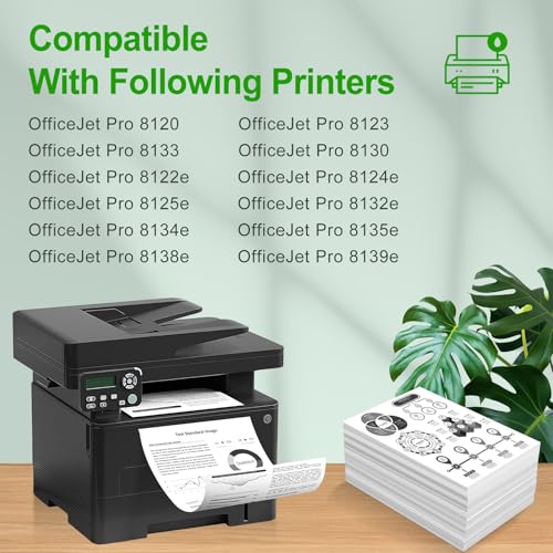 SINOPRINT 5 Pack 924 Cartouches d'encre pour HP 924 Multipack Compatibles avec HP OfficeJet Pro 8122e 8124e 8130e 8120e 8120 8132e 8125e 8135e 8138e 8139e 8122 8123 8125 8128 8133(Pas de Puce)