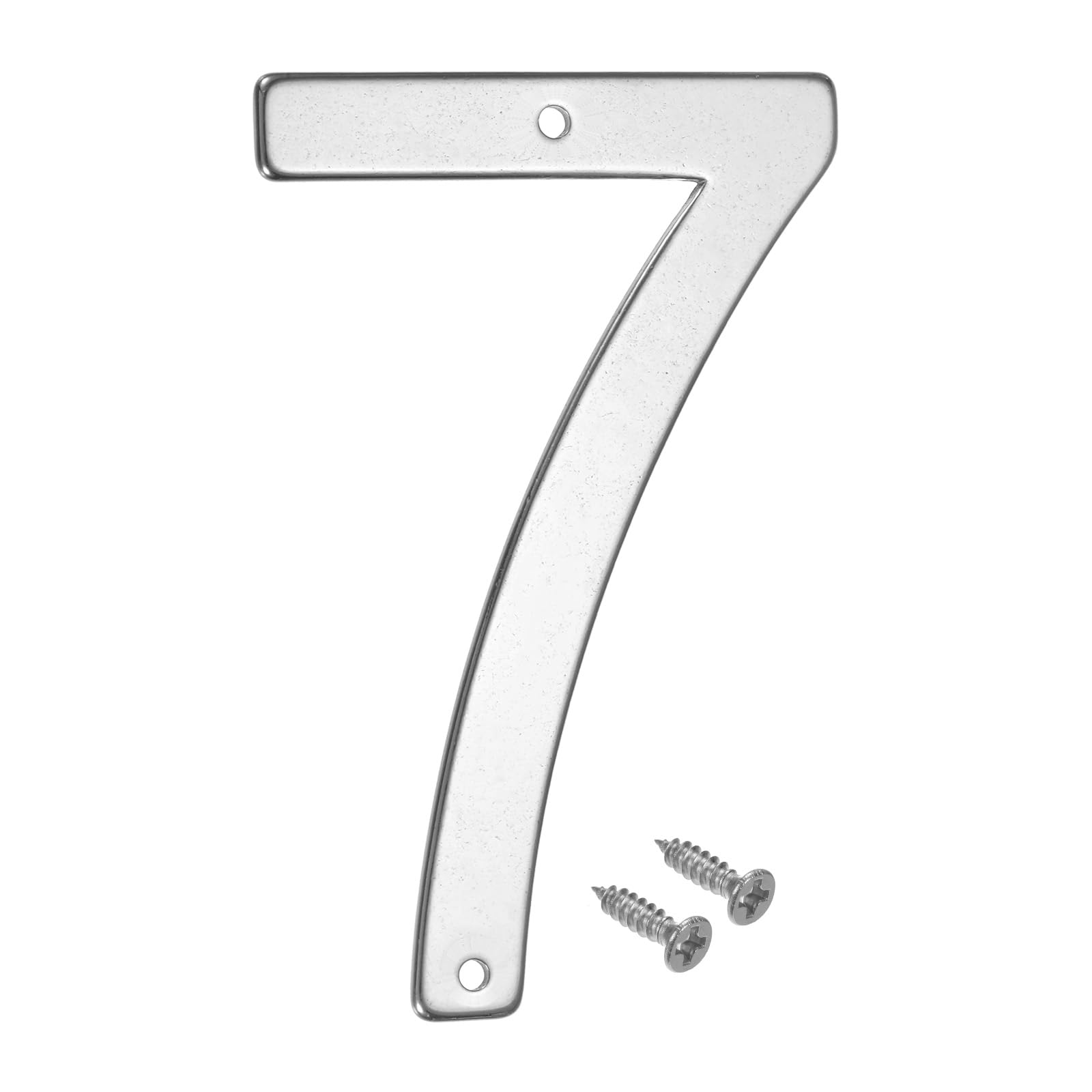 M METERXITY 1-Pack House Number, 4 Inch 304 Stainless Steel Modern Silver Hotel Mailbox Sign