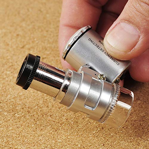 Microscopes & Endoscope,Maserfaliw Magnifier,Beileshi Portable 60X Microscope LED Lamp Magnifier Pocket Magnifying Glass - Thumbnail 4