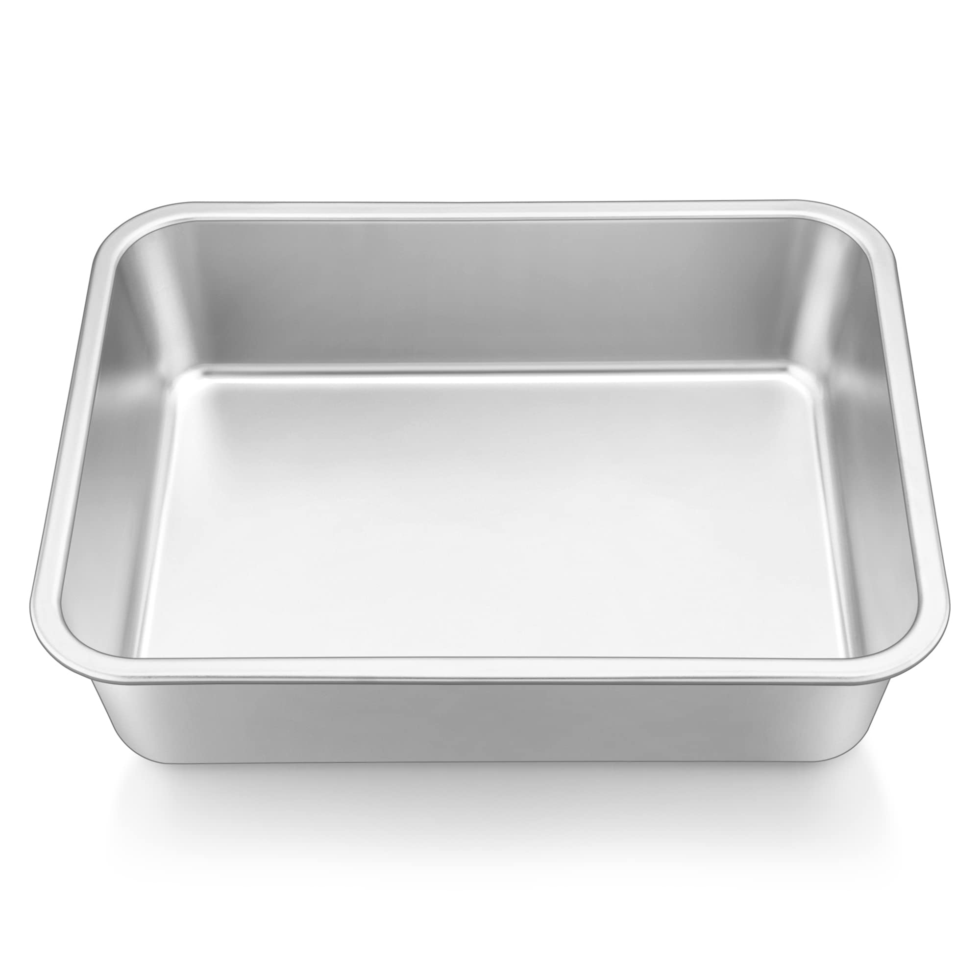 Joyfair Deep Baking Pan, Stainless Steel Cake Pan Mould, Rectangular Cake Tin Ideal for Lasagna Brownies Roast Pie, Heavy Duty & Durable, Oven & Dishwasher Safe, 27 x 21 x 8cm