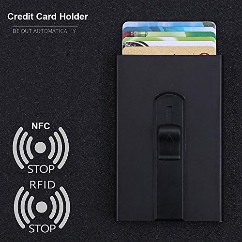 RFID Blocking Pouch Signal Blocker - QIANHAI NFC Protection Credit Card,Signal Blocker with 6 Card Slot,Slim RFID Credit Card Protector Wallet (Black)