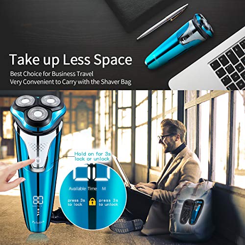 Paladou Electric Rotary Razor Shavers for Men, Portable USB Rechargeable Beard Trimmer with Travel Case Kit, Wireless Wet Dry Facial Mustache Cordless Waterproof Best Gift Set - Thumbnail 5
