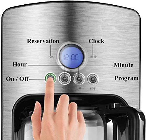 BJYG Kaffeemaschine, Filter, Kaffeemaschine, 1,2 l, mit Timer für 24 Stunden mit LCD-Display, Filterkaffeemaschine… – Bild 5